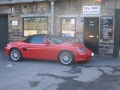 Porsche Boxster. Rear parking sensors installed and colour coded.
