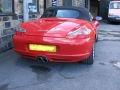 Porsche Boxster. Rear parking sensors installed and colour coded.