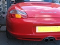 Porsche Boxster. Rear parking sensors installed and colour coded.