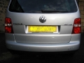 VW Touran. Rear parking sensors installed in factory locations.